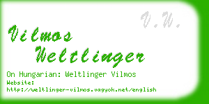 vilmos weltlinger business card